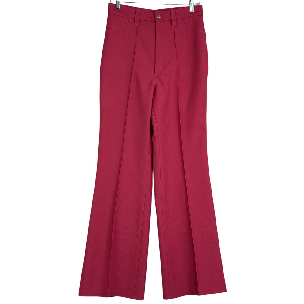 Vintage 1970's Lee Pink Flare wide leg Women's 30x32 High Waist disco Union USA